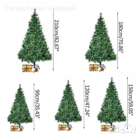 Елха естествено зелена с шишарки, снимка 11 - Декорация за дома - 52818095