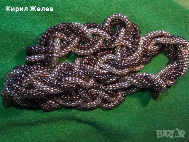 СРЕБРИСТО КОЛИЕ МЕТАЛНО ПЕТРО АРТ ВИНТИДЖ ОПЛЕТКА 26963