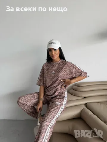 Adidas Дамски Спортен Комплект Тениска И Долнище👚🩳Дамски Спортен Екип Адидас - 3 Цвята Код A535, снимка 2 - Спортни екипи - 50141905