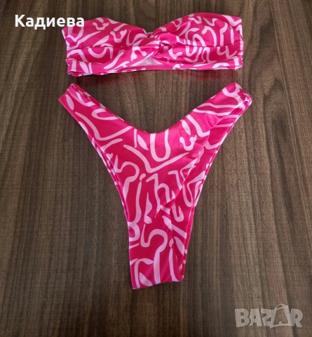бански костюм от две части в розово и бяло, снимка 3 - Бански костюми - 54317980