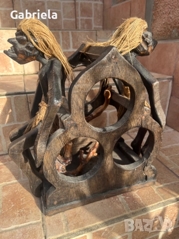 Ръчно изработена стойка за вино, снимка 2 - Декорация за дома - 52602781