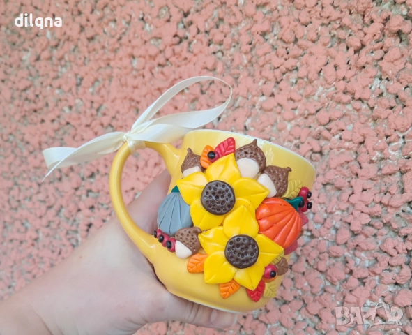 Чаши и буркани с декорация от полимерна глина, снимка 3 - Аксесоари за кухня - 52195518