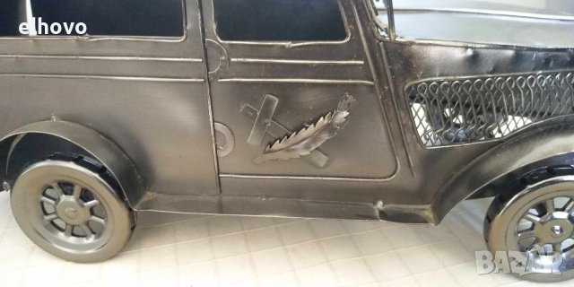 Ръчно изработена метална количка, снимка 6 - Антикварни и старинни предмети - 42778050