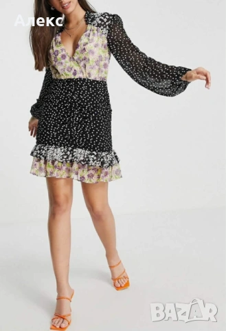 Красива рокля на точки и цветя., снимка 3 - Рокли - 54186887