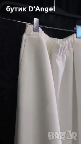 Панталон с широк крачол в бял цвят, снимка 4 - Панталони - 49630745