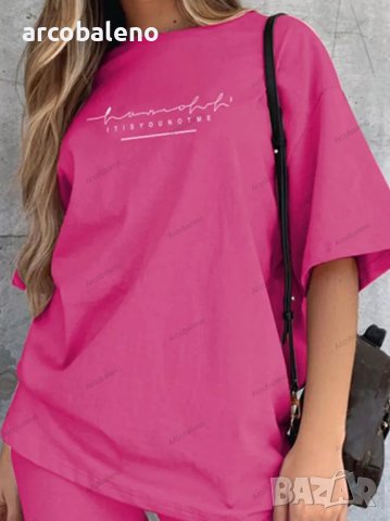 Дамски летен комплект от тениска и подходящи шорти, 6цвята , снимка 8 - Комплекти - 40747448