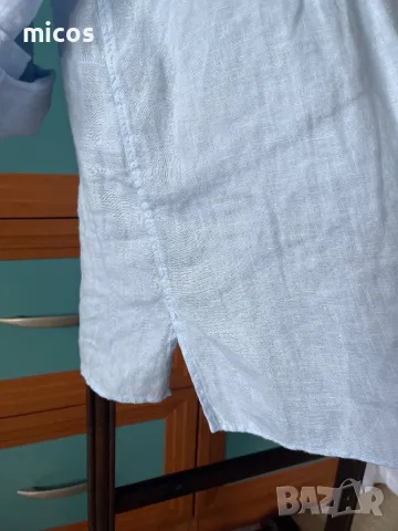 80 лв до 30.07!Massimo Dutti,лен100%,нежно синя риза, снимка 5 - Ризи - 50385907
