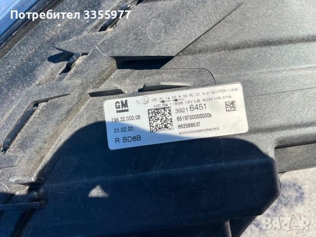 Фар десен опел астра, снимка 4 - Части - 53107411