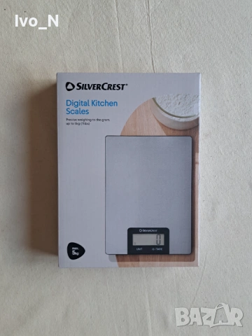 Електронна кухненска везна SilverCrest, 5 кг-сива., снимка 3 - Електронни везни - 53009229