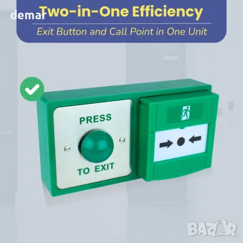 SecureMyDoor - Бутон за изход и двоен модул за повикване с възможност за нулиране, снимка 2 - Други стоки за дома - 48991755