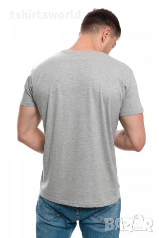 Нова мъжка сива тениска с трансферен печат Голяма котва, морска, снимка 9 - Тениски - 29954045