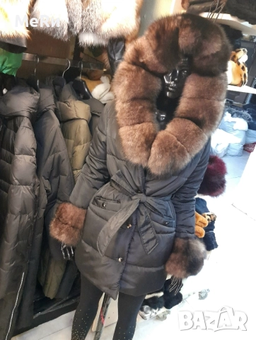Хит зимно яке с естествен косъм лисица 