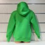 Нов детски изчистен суичър в зелен цвят с качулка, снимка 3
