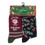 2 чифта Мъжки Коледни чорапи с Дядо Коледа HOHOHO, 41-46н, снимка 2