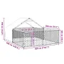 vidaXL Открита кучешка колиба с бягаща пътека 5x3x1,9 m, снимка 8