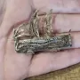 Сребърна миниатюра на стара римска галера - филигран, снимка 8