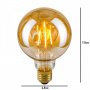 4W МАЛКА РЕТРО ВИНТИДЖ LED КРУШКА E27, LED BULB 2700K, КЕХЛИБАР С ОГЛЕДАЛНА ПОВЪРХНОСТ, снимка 3