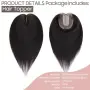Тупе Silk-co от естествена човешка коса 35 см в естествено черно, снимка 4