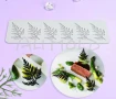 6 бр стрък папрат зеленина силиконов молд дантела  форма фондан декор украса, снимка 2