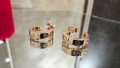 CARTIER Love Rose Gold Hoop 2 Diamonds Small Model Дамски Обеци, снимка 1