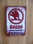 Метална табела Skoda Service Шкода сервиз ремонт кола Чехия, снимка 1