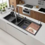 Мултифункционална кухненска мивка с две корита, снимка 2