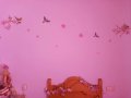 Птички на вишнев клон самозалепващ стикер лепенка за стена декор украса, снимка 5