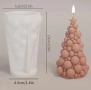 3D Елха с топки Силиконов молд форма за свещи гипс сапун смола , снимка 3