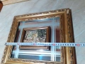 Страхотна италианска картина огледало сребърно фолио, снимка 7