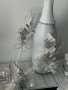 Сребрист сватбен комплект, снимка 1 - Сватбени аксесоари - 44163369