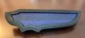 Кания естествена кожа с вложка от змийска кожа телешки бланк нож лов, снимка 11