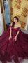 Бална рокля тип Принцеса в цвят бордо, снимка 1 - Рокли - 40701126
