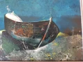 Митко Димитров 1946-2022 Лодка край морето 1995 година, снимка 5