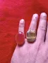 пръстен от тигрово око и карнелиан, снимка 1