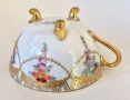 Dresden Germany  Circa 1884  Wolfsohn  Tea Cup & Saucer, Footed, Richly Gilded Код P1651, снимка 2