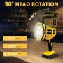 Нов Безжичен работен прожектор за DeWalt батерия с мигащ режим въртяща глава, снимка 5