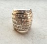 Масивен дамски сребърен пръстен с цирконий, снимка 1 - Пръстени - 38599628