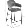 ПРОМОЦИЯ Бар столове с облегалка в сиво, к-т от 2бр C-U-BS-B0291GY, снимка 7
