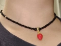 🍓 Комплект гривна + колие (чокър) с ягодка – Noir Berry Set 🍓, снимка 2
