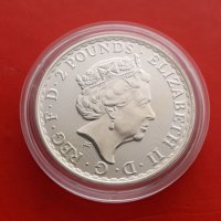 2 pounds 2021 Britania 1 oz silver 9999, снимка 2 - Нумизматика и бонистика - 40735496