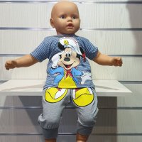 Ново бебешко моряшко сиво комплектче Мики Маус от 3 месеца до 6 месеца, снимка 2 - Комплекти за бебе - 30325708