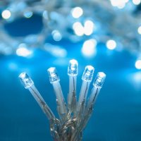 Коледни лампички Завеса, 100 LED, Студено бяло, Прозрачен кабел, 4.6м, снимка 2 - Лед осветление - 42734689