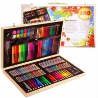 Комплект за рисуване от 180 части - моливи, флумастери, пастели, боички и др, подредени в здраво и к, снимка 1 - Рисуване и оцветяване - 40483100