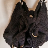 Чанта черна плетиво, снимка 4 - Чанти - 32199649