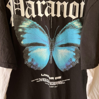 Мъжка блуза с пеперуда 🦋 XL размер 100% памук 🖤, снимка 4 - Блузи - 44767667