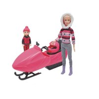 Кукла Бети с дете Mercado Trade, Моторна шейна и ски, снимка 1 - Кукли - 42923778