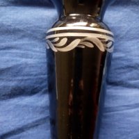 Черна керамична ваза, снимка 1 - Вази - 31505021