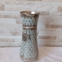 Стара метална немска ваза с гравюри - 25см, снимка 2 - Антикварни и старинни предмети - 39687000