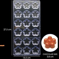 18 цветя пластмасова форма Поликарбонатна отливка калъп за Шоколадови бонбони пралини, снимка 2 - Форми - 31752236