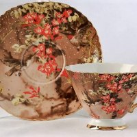 Комплект луксозни чаши за чай и кафе от костен порцелан, снимка 5 - Чаши - 31773998